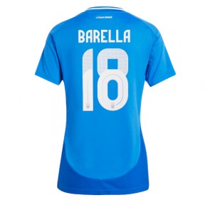 Italien Nicolo Barella #18 Replika Hjemmebanetrøje Dame EM 2024 Kortærmet